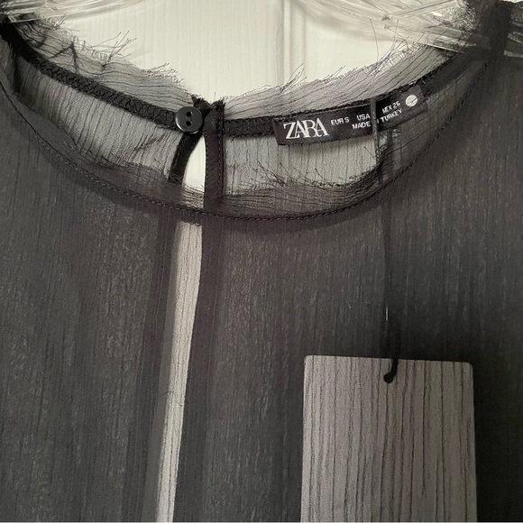 NWT ZARA Black Sheer Tunic - Picture 10 of 12